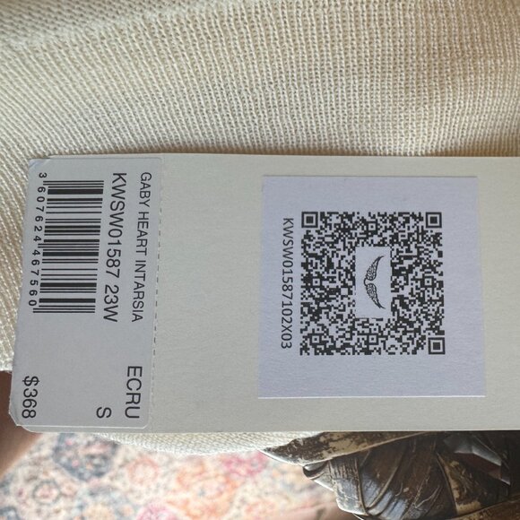 NWT! Zadig & Voltaire Gaby Heart Intarsia Sweater – Ecru – Size Small - Picture 15 of 15